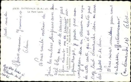 Ak Entrevaux Alpes de Haute Provence, Le Pont Levis