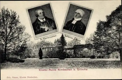 Ak Nimbschen Grimma in Sachsen, Kloster Nimbschen, Martin Luther, Katharina von Bora