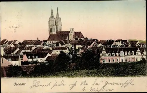 Ak Oschatz in Sachsen, Teilansicht, Kirche