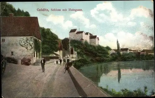 Ak Colditz in Sachsen, Schloss, Haingasse