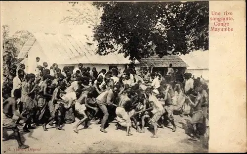 Ak Mayumbe Mayombe RD Kongo Zaire, eine blutige Schlägerei