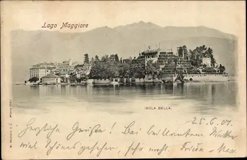 Ak Isola Bella Lago Maggiore Piemonte, Gesamtansicht