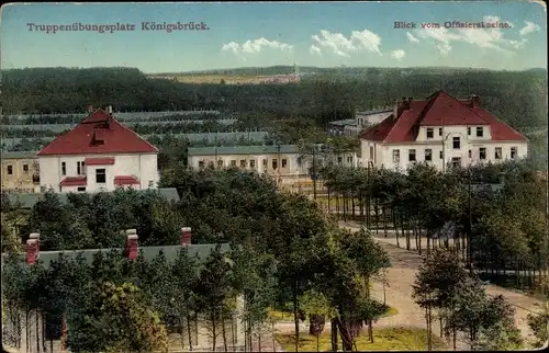 Ak Königsbrück in der Oberlausitz, Truppenübungsplatz vom Offizierskasino gesehen