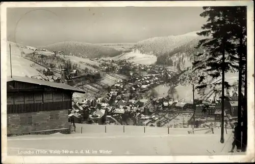 Ak Lauscha in Thüringen, Gesamtansicht, Winter