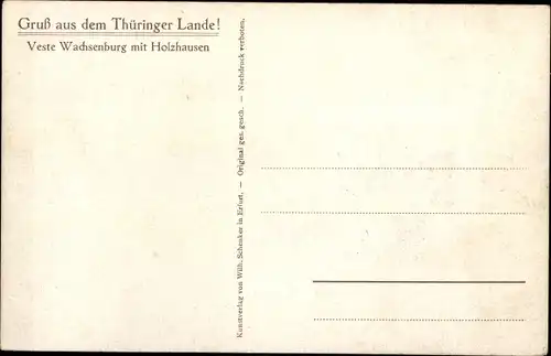 Künstler Ak Liebig, B., Holzhausen in Thüringen, Veste Wachsenburg, Schäfer