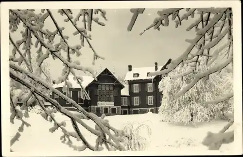 Ak Vesser Suhl in Thüringen, Berghotel Stutenhaus, Winter