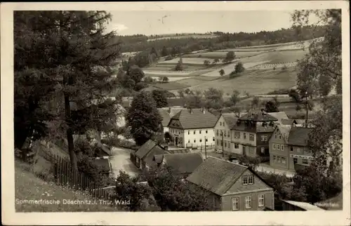 Ak Döschnitz in Thüringen, Ortsansicht, Felder