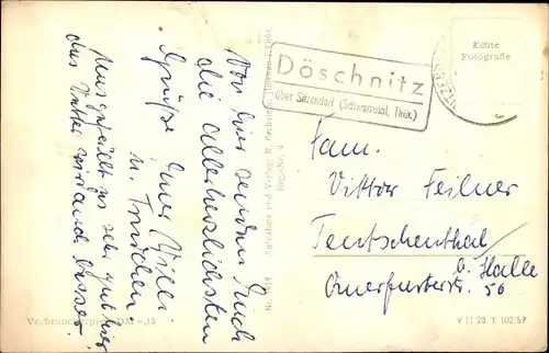 Ak Döschnitz in Thüringen, Ortsansicht, Felder