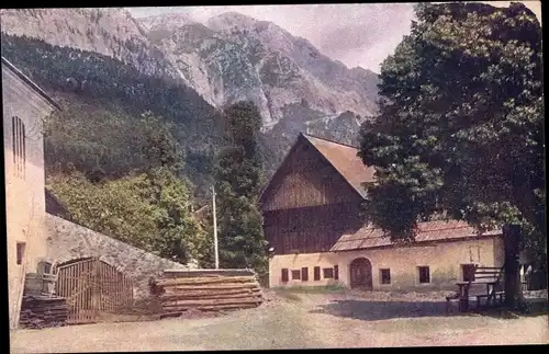 Ak Nötsch am Dobratsch Kärnten, Dorfmotiv