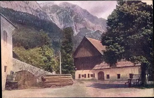 Ak Nötsch am Dobratsch Kärnten, Dorfmotiv