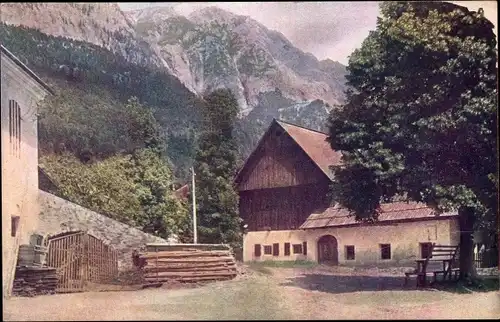 Ak Nötsch am Dobratsch Kärnten, Dorfmotiv