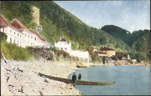 Ak Sarmingstein St. Nikola Oberösterreich, Ufer der Donau