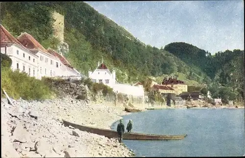 Ak Sarmingstein St. Nikola Oberösterreich, Ufer der Donau