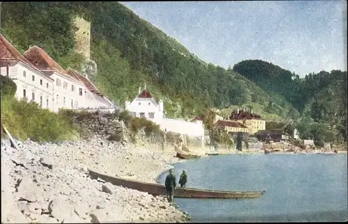 Ak Sarmingstein St. Nikola Oberösterreich, Ufer der Donau