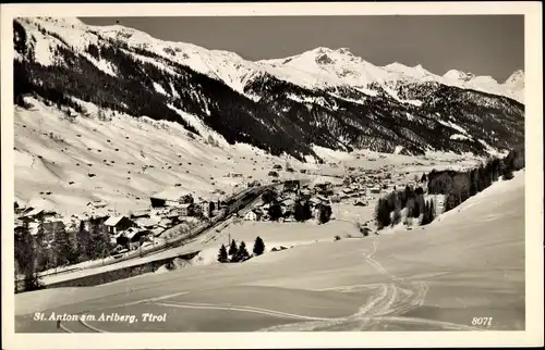 Ak Sankt Anton am Arlberg Tirol Österreich, Panorama, Winter