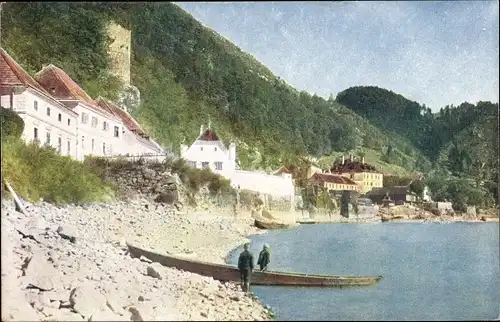 Ak Sarmingstein St. Nikola Oberösterreich, Ufer der Donau