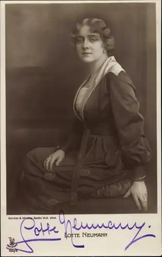 Ak Schauspielerin Lotte Neumann, Portrait, RPH 150/5, Autogramm