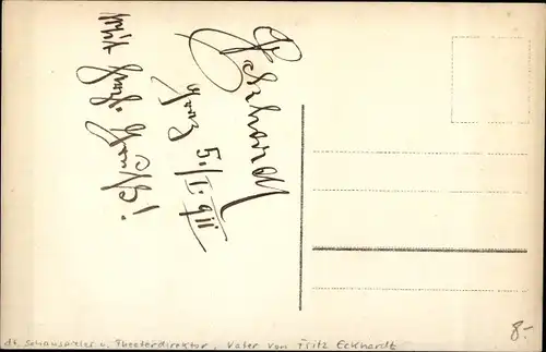 Ak Schauspieler Victor Eckhardt, Portrait, Autogramm