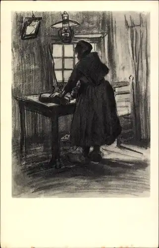 Künstler Ak Van Gogh, Vincent, Frau in ihrem Heim