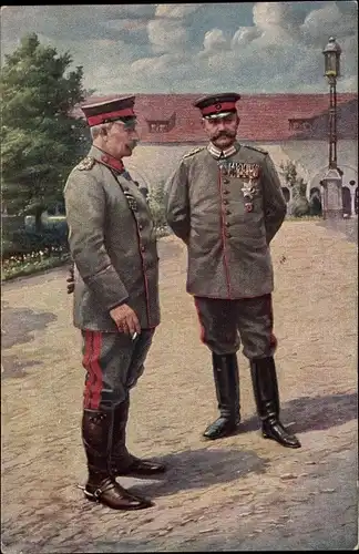 Ak Kaiser Wilhelm II., Generalfeldmarschall Paul von Hindenburg, Schloss zu Posen, 1915
