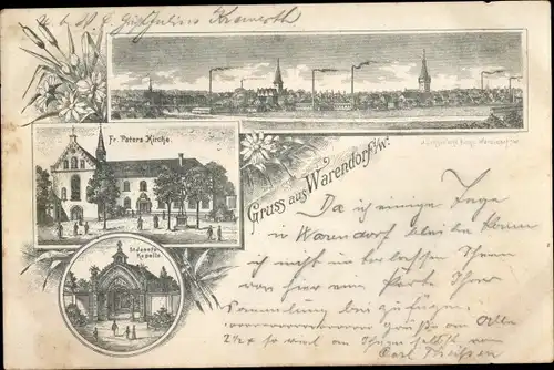 Vorläufer Litho Warendorf im Münsterland Westfalen, Fr. Paters Kirche, St. Josefs Kapelle
