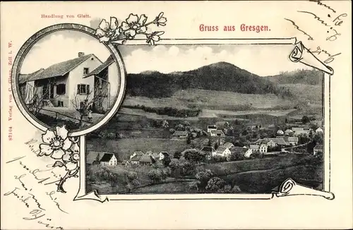 Ak Gresgen Zell im Wiesental, Panorama, Handlung von Glatt