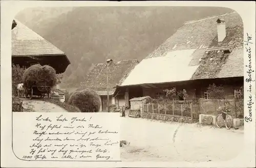 Foto Ak Schönau im Wiesental Schwarzwald, Straßenpartie