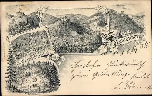 Vorläufer Litho Leutenberg in Thüringen, Hotel Schwarzburger Hof, Bismarckstein