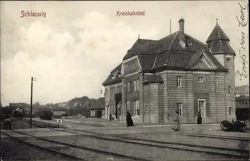 Ak Schleswig an der Schlei, Kreisbahnhof Gleisseite