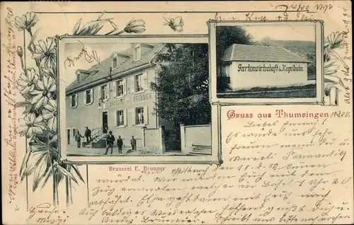 Ak Thumringen Tumringen Lörrach in Baden, Brauerei E. Brunner, Gartenwirtschaft