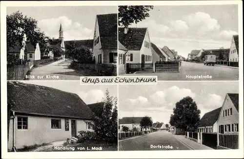 Ak Echenbrunn Gundelfingen, Hauptstraße, Handlung L. Mack, Dorfstraße