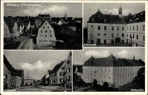 Ak Absberg Mittelfranken, Schlosshof, Marktplatz, Ottilienheim