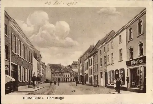 Ak Heinsberg Nordrhein Westfalen, Blick in die Hochstraße, Geschäft H. Wahlen