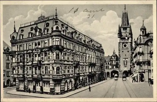 Ak Freiburg im Breisgau Baden Württemberg, Hotel Freiburger Hof, Bes. Kiechle, Kaiserstraße 130