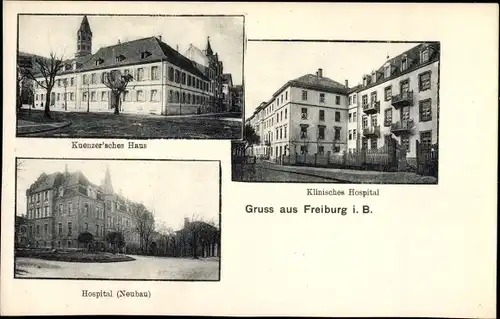 Ak Freiburg im Breisgau Baden Württemberg, Klinisches Hospital, Kuenzer'sches Haus