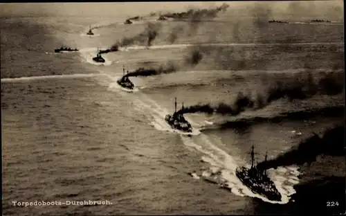 Ak Deutsche Kriegsschiffe im Geschwader, Torpedoboots Durchbruch