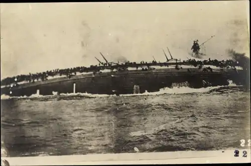 Foto Ak Deutsches Kriegsschiff SMS Blücher, Untergang
