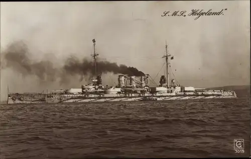 Ak Deutsches Kriegsschiff SMS Helgoland