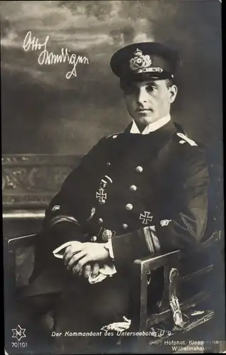 Ak Kapitänleutnant Otto Weddigen, Kommandant des Unterseebootes U 9, Novitas 70/101