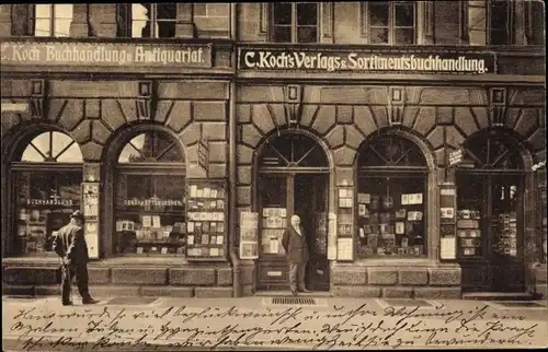 Ak Nürnberg in Mittelfranken Bayern, Verlags und Sortimentsbuchhandlung, Antiquariat