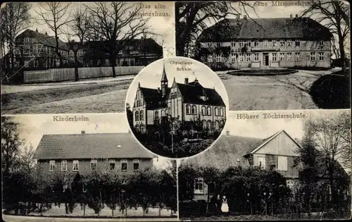 Ak Hermannsburg Südheide in der Lüneburger Heide, Christians Schule, Töchterschule, Missionshaus