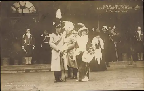 Ak Herzog Ernst August von Braunschweig, Prinzessin Victoria Luise, Einzug in Braunschweig