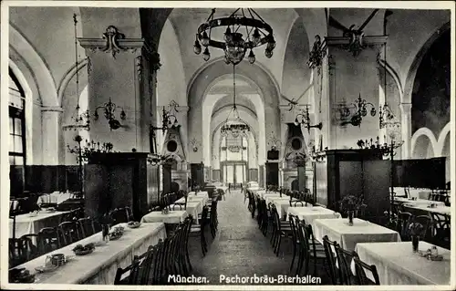 Ak München Bayern, Pschorrbräu Bierhallen, Innenansicht