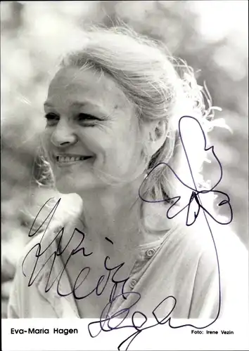 Ak Schauspielerin Eva-Maria Hagen, Portrait, Autogramm