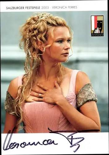 Ak Schauspielerin Veronica Ferres, Portrait, Autogramm, Salzburger Festspiele 2003