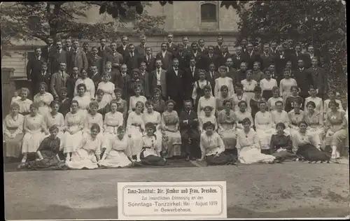 Foto Ak Dresden Altstadt, Tanz-Institut, Sonntags-Tanzzirkel 1919, Gewerbehaus