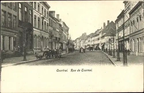 Ak Kortrijk Courtrai Westflandern, Rue de Tournai