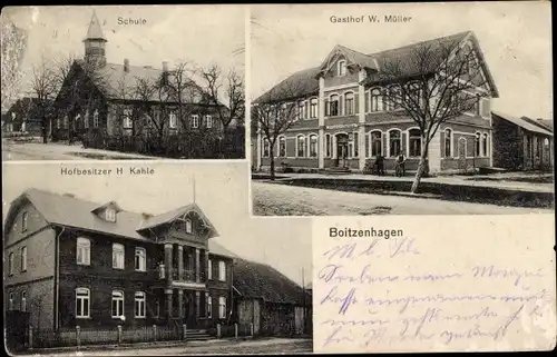 Ak Boitzenhagen Wittingen in Niedersachsen, Schule, Gasthof, Hofbesitzer H. Kahle