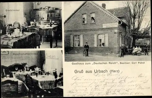 Ak Urbach Harz, Gasthaus zum Deutschen Reich, Innenansicht