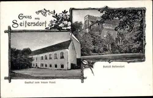 Ak Seifersdorf Wachau Sachsen, Schloss, Gasthaus zum treuen Hund